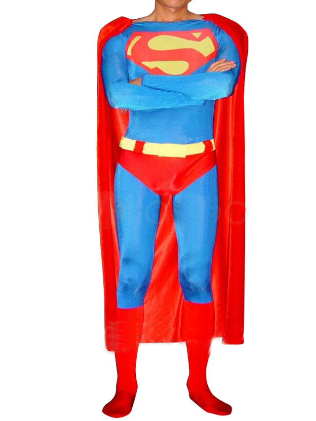 Catsuit Superman Cosplay Costume Spandex Halloween Bodysuit